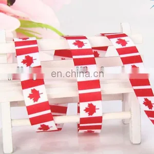 Hot Sale Canada Flag Printed Polyester Ribbon thumbnail-1
