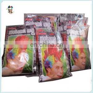 Patriotic Red White Blue Cheap Synthetic Football Fan Party Wigs HPC-0015 thumbnail-6