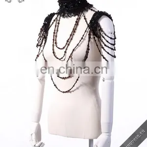 Gothic Beaded Laced Necklace thumbnail-2