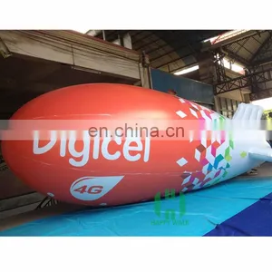 Orange Airship Shaped Cheap Inflatable Helium Balloon Advertising Airplane Balloon With Logo thumbnail-1