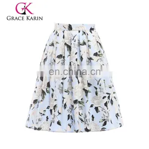 19 Colors Grace Karin Women Cotton Pinup 50S 60S Vintage Skirt Skirts CL6294-13# thumbnail-1