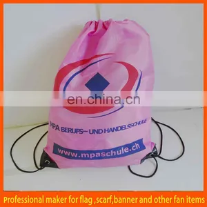 Outdoor Polyester Pink Drawstring Bag thumbnail-1