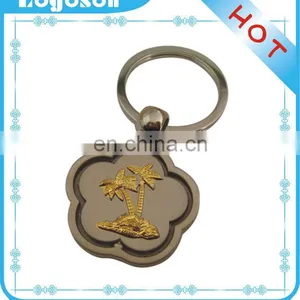 2018 Wholesale Custom Keychain Custom Shape Metal Gold Plate Tree Cheap Keychain thumbnail-1