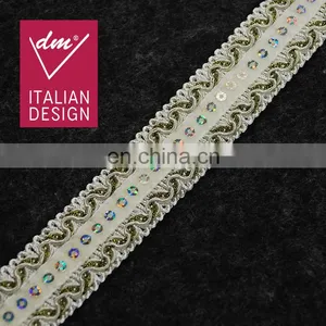 Wholesale Sequins Gold Lurex Lace Trim for Decorative thumbnail-1