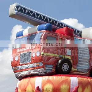 Firefighter Themed Inflatable Climbing Walls Rock Climb Tower Game For Events thumbnail-6