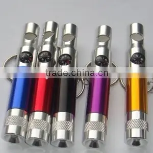 Promotion Gift Mini Whistle LED Flashlight With Keychain and Compass thumbnail-3