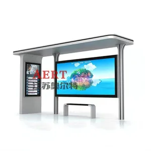 Urban Solar System Bus Shelter Multifunctional Bus Shelter Light Box Factory thumbnail-4