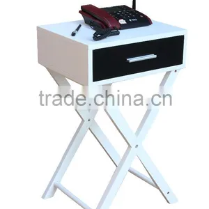 Folding End Table With 1 Drawer thumbnail-1