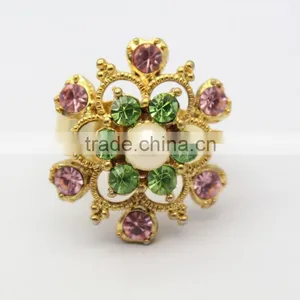 Make Fashion Jewelry Rings Ancient Style Rings Shiny Diamond Pearl Rings thumbnail-2
