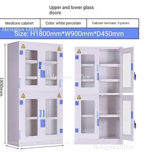 Anti-Corrosion PP Chemical Safety Cabinet for Strong Acid and Base Storage, Polypropylene Lab Cabinet With PP Ventilation Holes and Double Locks thumbnail-1
