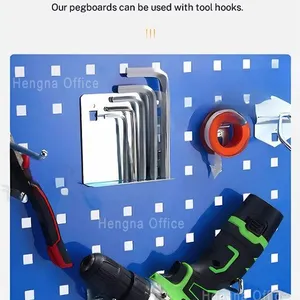 Industrial Grade Double Sided Pegboard Tool Rack | Freestanding Heavy Duty Storage Stand For Manufacturing Factory thumbnail-2