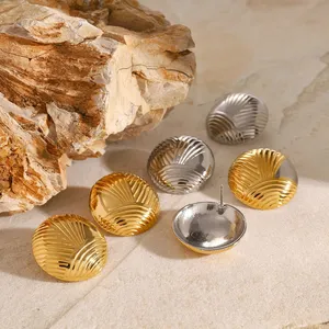 Non-Fade 18K Gold Plated Earrings - Tarnish Resistant Stainless Steel Fashion Jewelry thumbnail-4