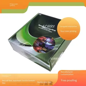 Custom-made Kraft Paper Airplane Boxes With uv White Ink Printing, Triple-layer Reinforced Corrugated Automatic Bottom-locking Boxes thumbnail-1