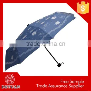Lady Creative Manual Open Pogeen Fabric 8k 3 Folding Umbrella thumbnail-3