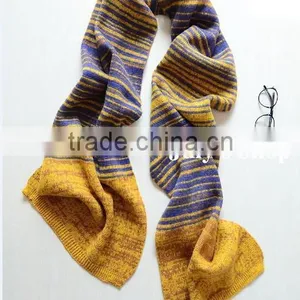 New Arrvial Winter Fashion Woman Long Striped Wool Knitted Scarf thumbnail-5