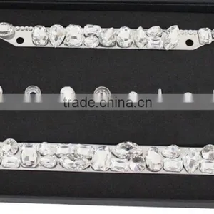 Luxury Diamond Rhinestone License Plate Frames Custom Clear Crystal License Plate Frame thumbnail-3