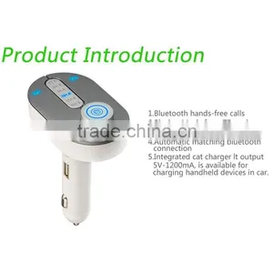 Car MP3 Player With Bluetooth Car Kit Handsfree FM Transmitter With Car Charger thumbnail-1