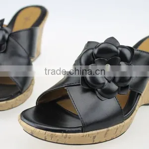 India Sexy Ladies Photos Hot Sex Black Wedge Heel Bedroom Brazil BIG FLOWER Slipper thumbnail-1