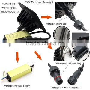 Highly Reliable Long Lasting White or Black Color Round Shaped 78mm Cutout 3W 5W 7W 9W IP65 LED Downlights thumbnail-6