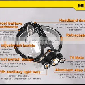SupFire High Quality and Power Head Lamp With 2*18650 Rechargeable Batteries thumbnail-2