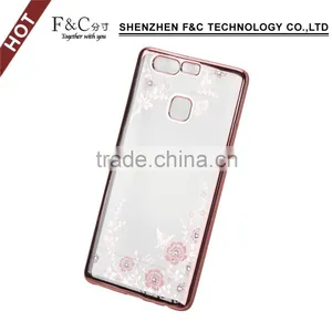 2016 Fashion Slim Arc Electroplating TPU Soft Silicone Back Cover Case For Huawei P9 thumbnail-1