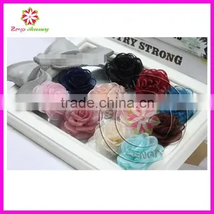Silk Burnt Flower,organza Hair Flower,singed Flower Hair Flower thumbnail-1