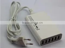 6 Ports USB Multiple Slim Wall Charger With UK/EU/US/AU Plug White Samaung Iphone Pad Digital Electronic thumbnail-1