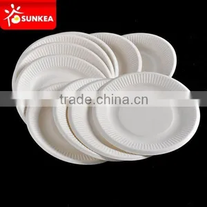 6 Inch Disposable Stripe Sugarcane Plates thumbnail-1