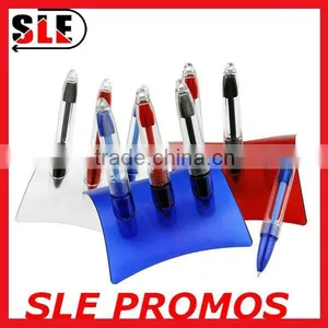 3 in 1 Color Plastic Desk Pen With Pen Holder thumbnail-1