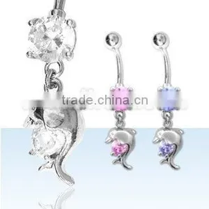 Dolphin Navel Ring thumbnail-1