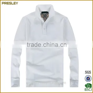 Presley Oem New Fashion Men's Casual Regular Fit Blank Long Sleeve Custom Polo Shirt thumbnail-3