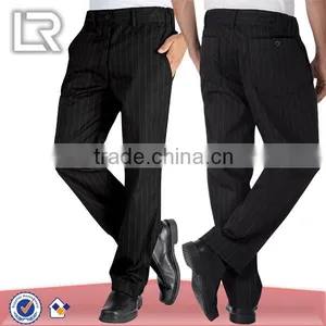 Black 100% Cotton Straight Leg Stripe Executive Chef Pants Uniform thumbnail-1