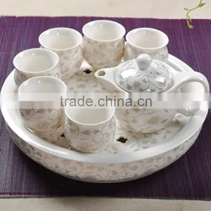 Family Kitchen Teaware With Gift Package and Porcelain Teapot Ceramic Teaset Teacup and Clay Tea Tray thumbnail-2