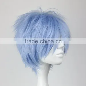 Fashion New Kuroko's Basketball Kuroko Tetsuya 32cm Short Ice Blue Synthetic Anime Cosplay Wig thumbnail-3