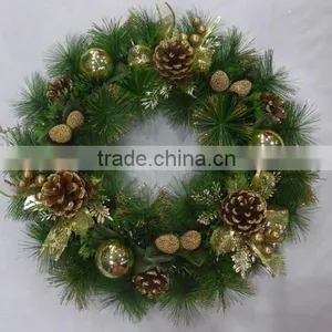 Promotion New Design 40cm Decorated PVC X-mas Wreath,pine Needle Artificial Xmas Wreath thumbnail-1