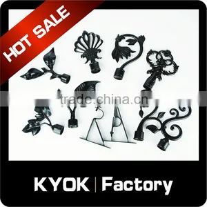 2016 Fantastic Design Black Metal Curtain Rod Accessory, Hot Sale 16/19/22mm Curtain Rod Finial, Durable Iron Curtain Holders thumbnail-1