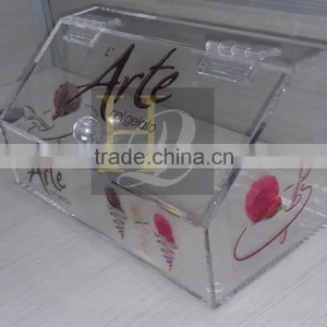Trendy Eco-friendly Acrylic Silkscreen Printing Candy Cake Acrylic Display Box With Hinged Lid Quality Choice thumbnail-2