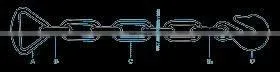 CHAIN WITH DELTA RING AND GRAB HOOK EACH ON ONE END thumbnail-1