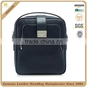 Guangzhou Factory OEM Pebble Leather Mens Bag Dual Use Backpack and Messenger Bag Custom Bucket Black Leather Bag for Men thumbnail-5