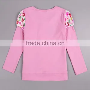 2-6Yrs (6518#PINK&WHITE)Ready Made Wholesale Kid Wear Long Sleeve Heart Appliqued Winter Top thumbnail-2