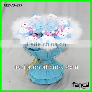 Sweet Love Doll Bouquet 9 Pcs Ali 11 Pcs Blue Rose Artificial Flowers Creative Gifts Valentines Present thumbnail-1