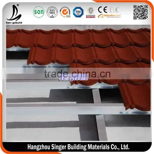 2016 Building Material Classical Colorful Stone Coated Metal Roof Tile Factory in China thumbnail-1