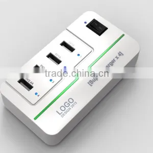 2015 NEW 20W 5V4A 4 Ports High Speed Desktop USB Wall and Travel Charger With Power IQ Technology(White) thumbnail-5