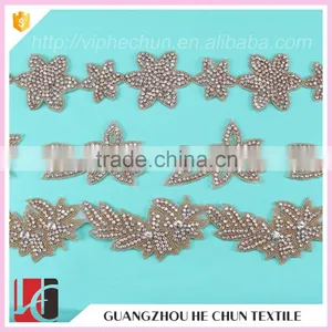 HC-4830-1 Hechun Rhinestone Fashion Beaded Ribbon Trim for Dyeable Cothing thumbnail-2