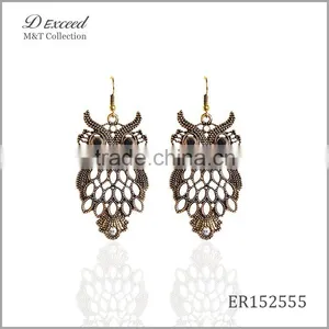 2016 Fashion Designs Women's Vintage Jewellery Earrings Bohemian Style Owl Gold/Silver Plating Drop Earrings thumbnail-2