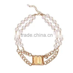 2016 Newest Fashion Alloy Gold Plating Beaded Fashion Jewelry Necklace thumbnail-1