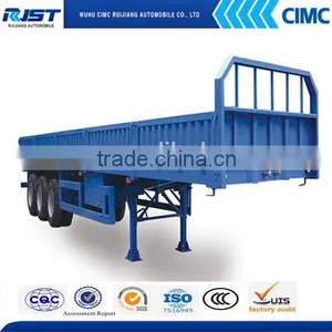 CIMC Heavy Duty Trailer Chassis 60ton Sidewall Detachable Cheap Cargo Trailer for Tractor thumbnail-1