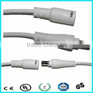 Male and Female Lock dc Connectors White Power Cable With Open End thumbnail-1