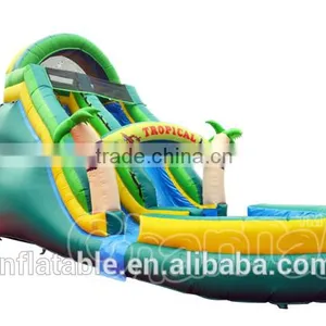 Inflatable Palm Tree Water Slide, Inflatable Water Slide Pool, Tropical Water Slide thumbnail-1