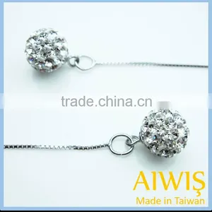 Unique Deisgn Shambhala Rhinestones 925 Sterling Silver Earring thumbnail-2